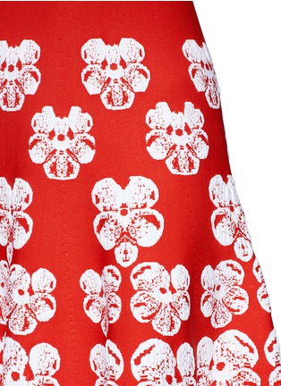Detail View - Click To Enlarge - ALAÏA - 'Bouquet d'Orchidees' intarsia flared knit dress