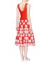 Back View - Click To Enlarge - ALAÏA - 'Bouquet d'Orchidees' intarsia flared knit dress