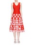 Main View - Click To Enlarge - ALAÏA - 'Bouquet d'Orchidees' intarsia flared knit dress
