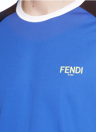 Detail View - Click To Enlarge - FENDI - Logo print mesh jersey T-shirt
