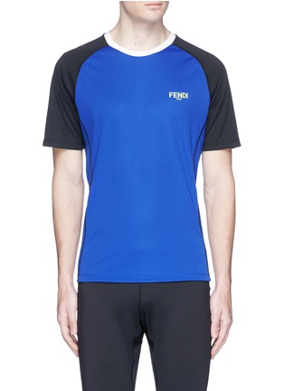 Main View - Click To Enlarge - FENDI - Logo print mesh jersey T-shirt