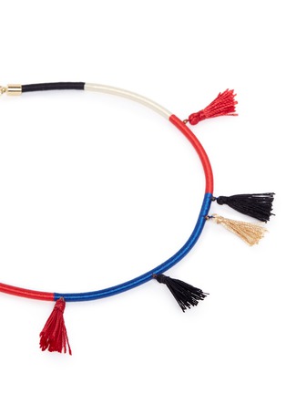 Detail View - Click To Enlarge - ISABEL MARANT - 'The Wailers' tassel stripe collar necklace