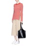 Figure View - Click To Enlarge - KUHO - Contrast outseam stripe sweater