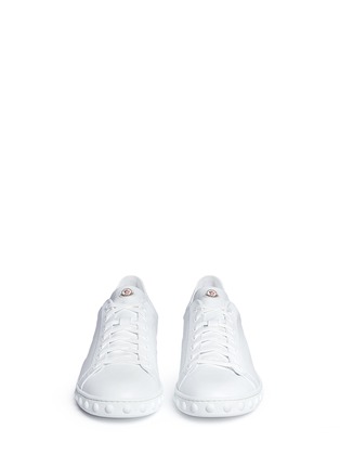 Front View - Click To Enlarge - MONCLER - 'Fifi' dot textured sole leather sneakers