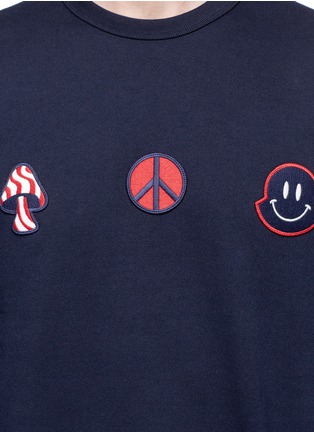 Detail View - Click To Enlarge - MONCLER - Smiley logo patch cotton sweatshirt