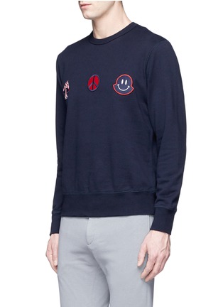 Front View - Click To Enlarge - MONCLER - Smiley logo patch cotton sweatshirt