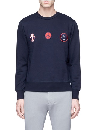 Main View - Click To Enlarge - MONCLER - Smiley logo patch cotton sweatshirt
