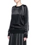 Front View - Click To Enlarge - DKNY - Exposed seam satin sweatshirt