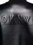 Detail View - Click To Enlarge - DKNY - Debossed logo lambskin leather cropped bomber jacket
