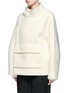 Front View - Click To Enlarge - DKNY - Oversized pocket bonded wool blend coat