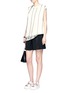 Figure View - Click To Enlarge - DKNY - Reversible tie waist pleated satin tunic top