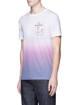 Front View - Click To Enlarge - TOPMAN - Slogan print gradient T-shirt