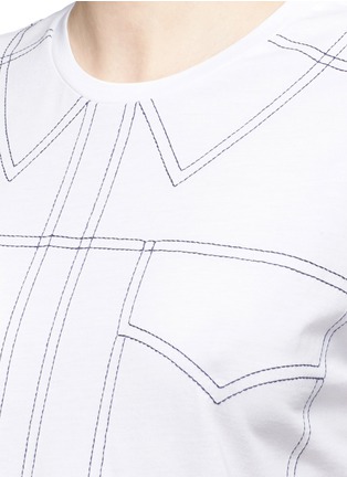Detail View - Click To Enlarge - STELLA MCCARTNEY - Topstitch shirt cotton T-shirt