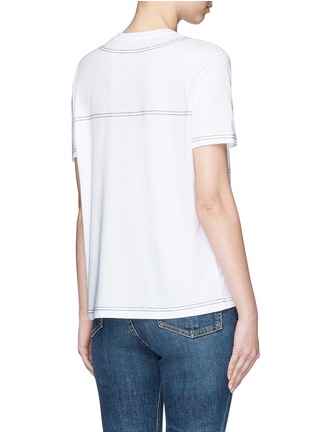 Back View - Click To Enlarge - STELLA MCCARTNEY - Topstitch shirt cotton T-shirt