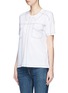 Front View - Click To Enlarge - STELLA MCCARTNEY - Topstitch shirt cotton T-shirt