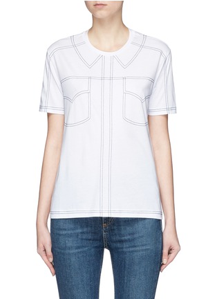 Main View - Click To Enlarge - STELLA MCCARTNEY - Topstitch shirt cotton T-shirt