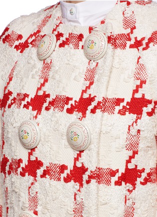 Detail View - Click To Enlarge - ALEXANDER MCQUEEN - Enamelled floral button tweed double-breasted coat