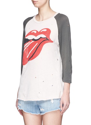 Front View - Click To Enlarge - MADEWORN - 'Rolling Stones' print distressed jersey T-shirt