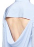 Detail View - Click To Enlarge - VALENTINO GARAVANI - Drape open back stripe silk shirt