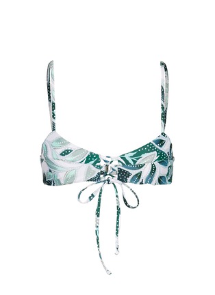 Main View - Click To Enlarge - MARA HOFFMAN - Sea tree print lace-up cami bikini top
