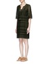 Front View - Click To Enlarge - FIGUE - 'Marlin' tassel tie geometric eyelet lace dress