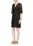 Figure View - Click To Enlarge - FIGUE - 'Marlin' tassel tie geometric eyelet lace dress