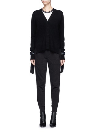 Main View - Click To Enlarge - 3.1 PHILLIP LIM - Sequined silk trim wool blend cardigan