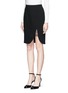 Front View - Click To Enlarge - ALEXANDERWANG - Lace-up split pencil skirt