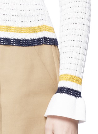Detail View - Click To Enlarge - 3.1 PHILLIP LIM - Stripe hem smocked pima cotton sweater