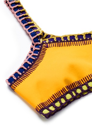 Detail View - Click To Enlarge - KIINI - 'Ro' crochet trim one-shoulder bikini top