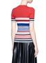 Back View - Click To Enlarge - MRZ - Mesh insert contrast stripe knit top