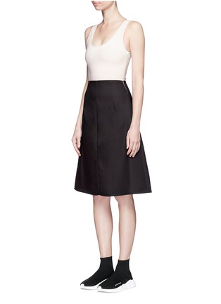 Front View - Click To Enlarge - ACNE STUDIOS - 'Sam' georgette and twill sleeveless dress