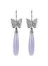 Main View - Click To Enlarge - SAMUEL KUNG - Diamond jade 18k white gold butterfly drop earrings