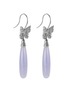 Figure View - Click To Enlarge - SAMUEL KUNG - Diamond jade 18k white gold butterfly drop earrings