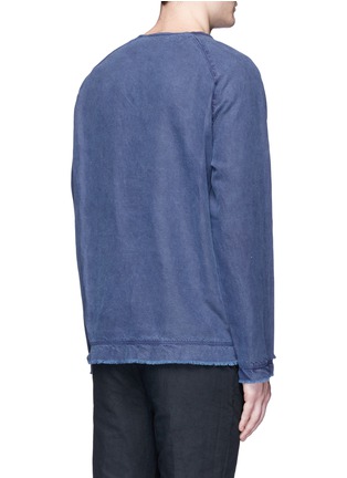Back View - Click To Enlarge - 1.61 - 'E.K.' raw edge cotton-linen twill top