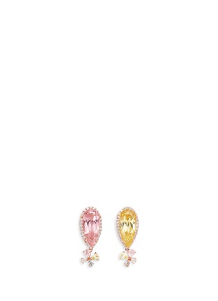 Detail View - Click To Enlarge - ANABELA CHAN - 'Rose Papillon' detachable citrine 18k rose gold drop earrings