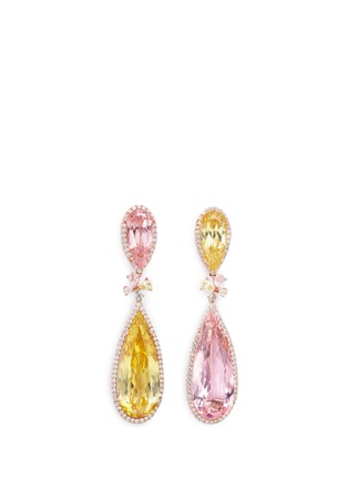 Main View - Click To Enlarge - ANABELA CHAN - 'Rose Papillon' detachable citrine 18k rose gold drop earrings