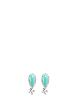 Detail View - Click To Enlarge - ANABELA CHAN - 'Papillion' diamond detachable opal 18k white gold drop earrings