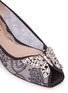 Detail View - Click To Enlarge - ARUNA SETH - 'Liana' crystal butterfly floral lace flats