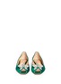 Front View - Click To Enlarge - ARUNA SETH - 'Liana' crystal butterfly satin peep toe flats