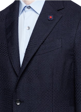 Detail View - Click To Enlarge - LARDINI - Python wool jacquard soft blazer
