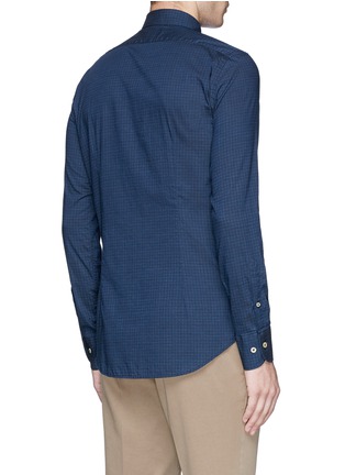 Back View - Click To Enlarge - LARDINI - Houndstooth print cotton shirt