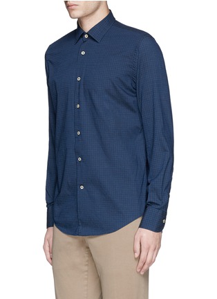 Front View - Click To Enlarge - LARDINI - Houndstooth print cotton shirt