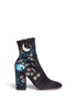 Main View - Click To Enlarge - VALENTINO GARAVANI - 'Astro Couture' galaxy foil print embroidered suede boots
