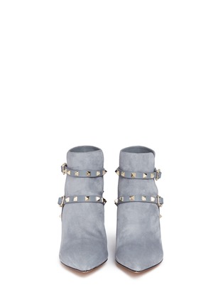 Front View - Click To Enlarge - VALENTINO GARAVANI - 'Rockstud' suede ankle boots