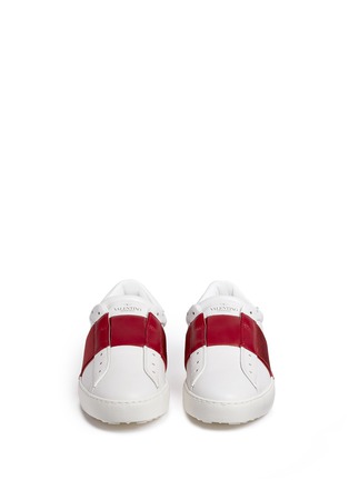 Front View - Click To Enlarge - VALENTINO GARAVANI - Colourblock leather slip-on sneakers
