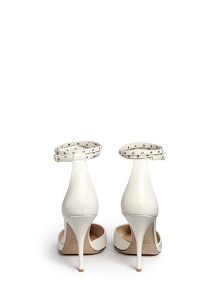 Back View - Click To Enlarge - VALENTINO GARAVANI - 'Love Latch' grommet wraparound ankle strap leather pumps