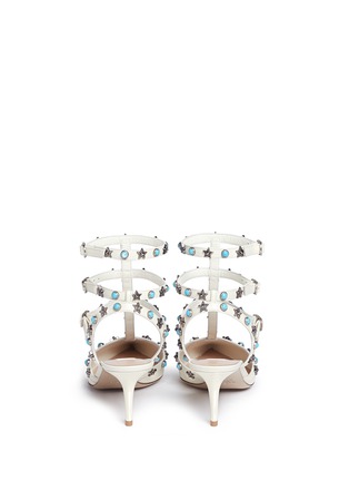 Back View - Click To Enlarge - VALENTINO GARAVANI - 'Star Studded' cabochon patent leather pumps