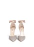 Front View - Click To Enlarge - VALENTINO GARAVANI - 'Love Latch' crystal dust wraparound ankle strap pumps
