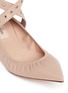 Detail View - Click To Enlarge - VALENTINO GARAVANI - 'Love Latch' cross ankle strap leather skimmer flats